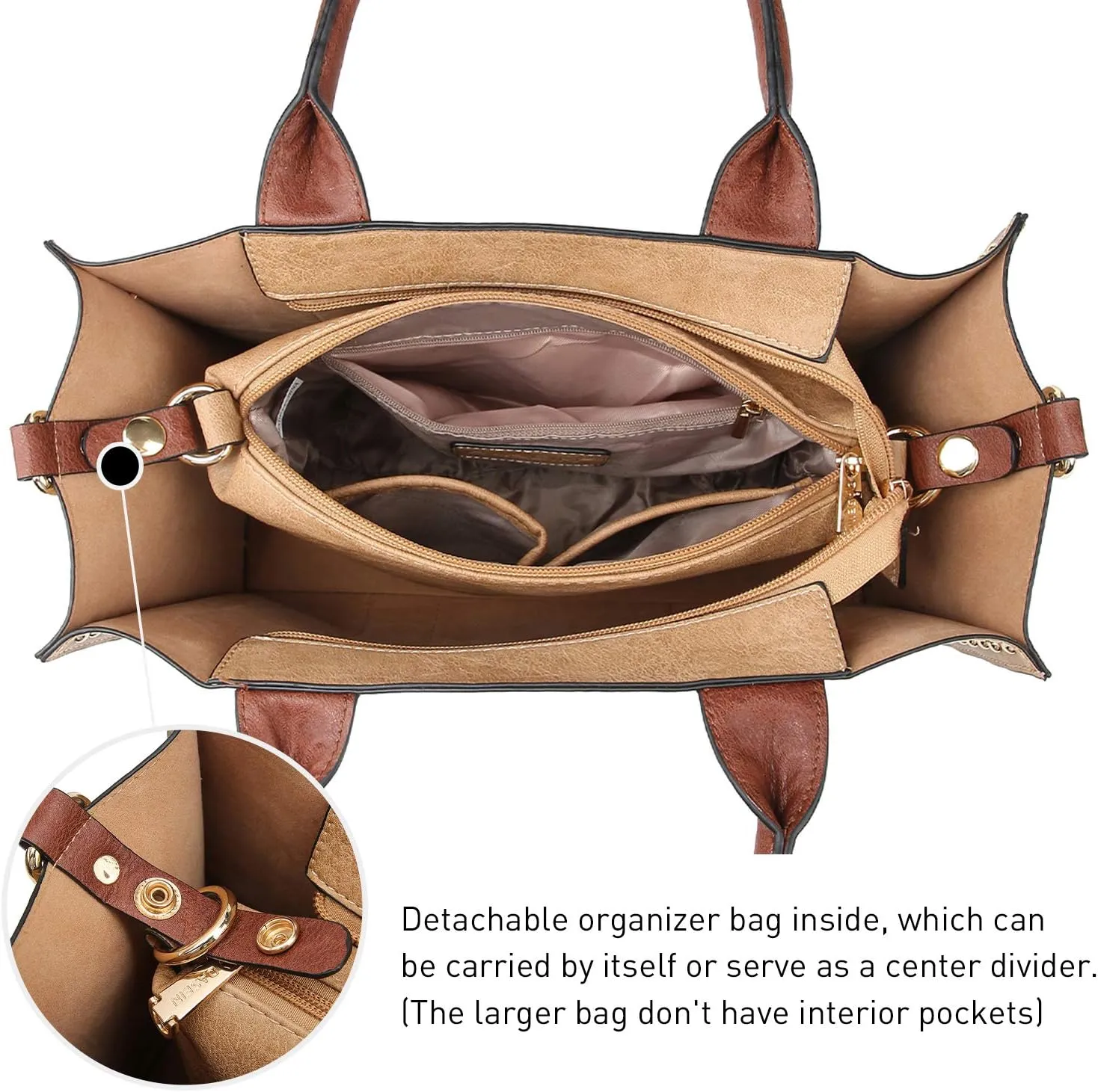 Dasein Purses Handbags for Women Tote Wallet Set Top Handle Satchel Shoulder Hobo Bag 3pcs