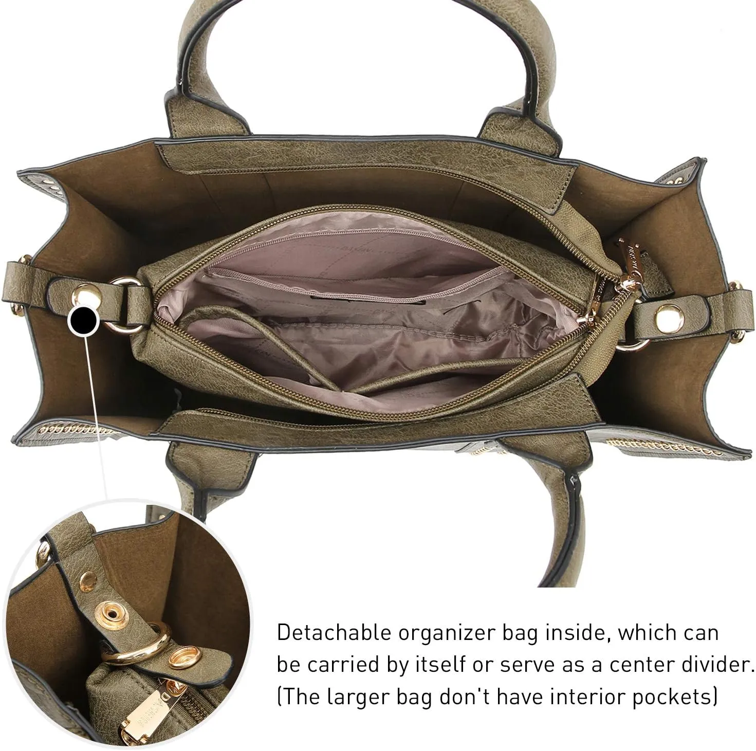 Dasein Purses Handbags for Women Tote Wallet Set Top Handle Satchel Shoulder Hobo Bag 3pcs