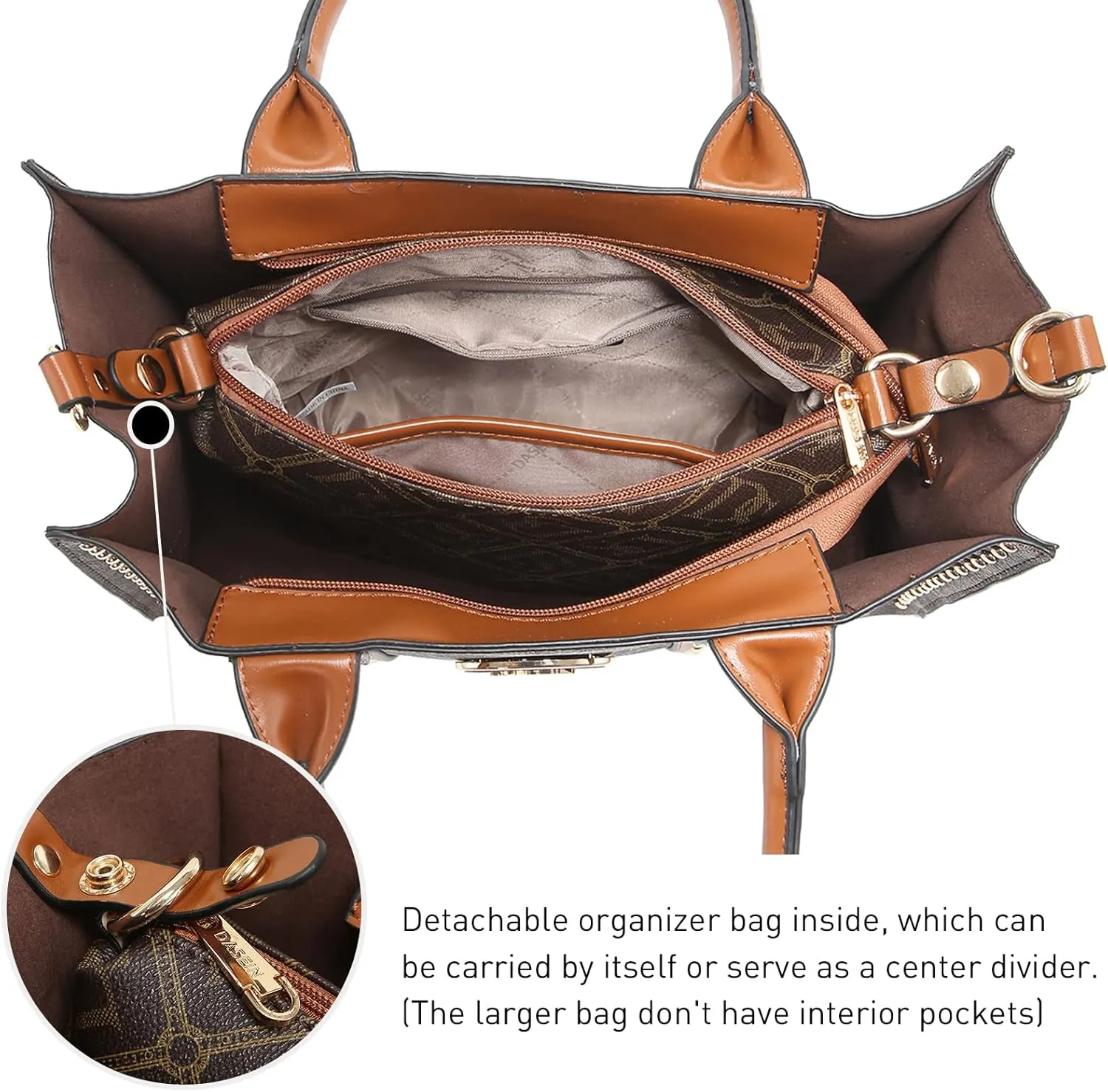 Dasein Purses Handbags for Women Tote Wallet Set Top Handle Satchel Shoulder Hobo Bag 3pcs