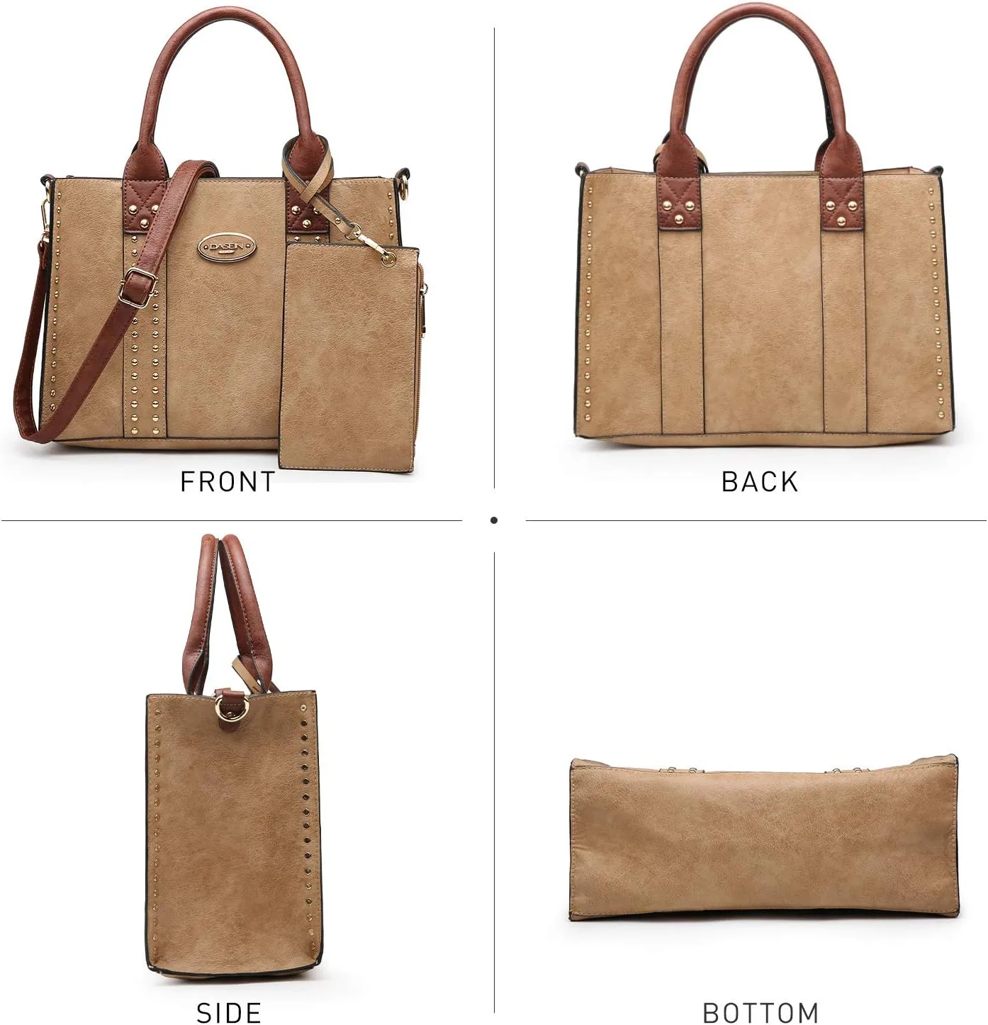 Dasein Purses Handbags for Women Tote Wallet Set Top Handle Satchel Shoulder Hobo Bag 3pcs