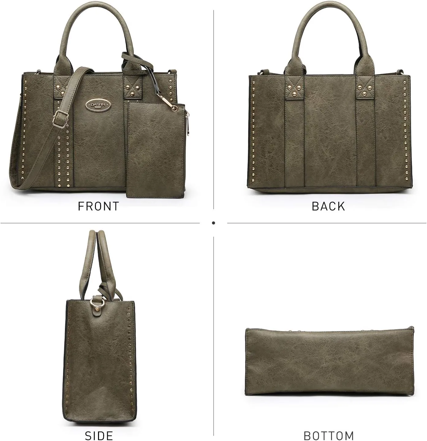 Dasein Purses Handbags for Women Tote Wallet Set Top Handle Satchel Shoulder Hobo Bag 3pcs