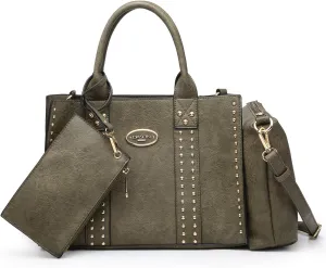 Dasein Purses Handbags for Women Tote Wallet Set Top Handle Satchel Shoulder Hobo Bag 3pcs