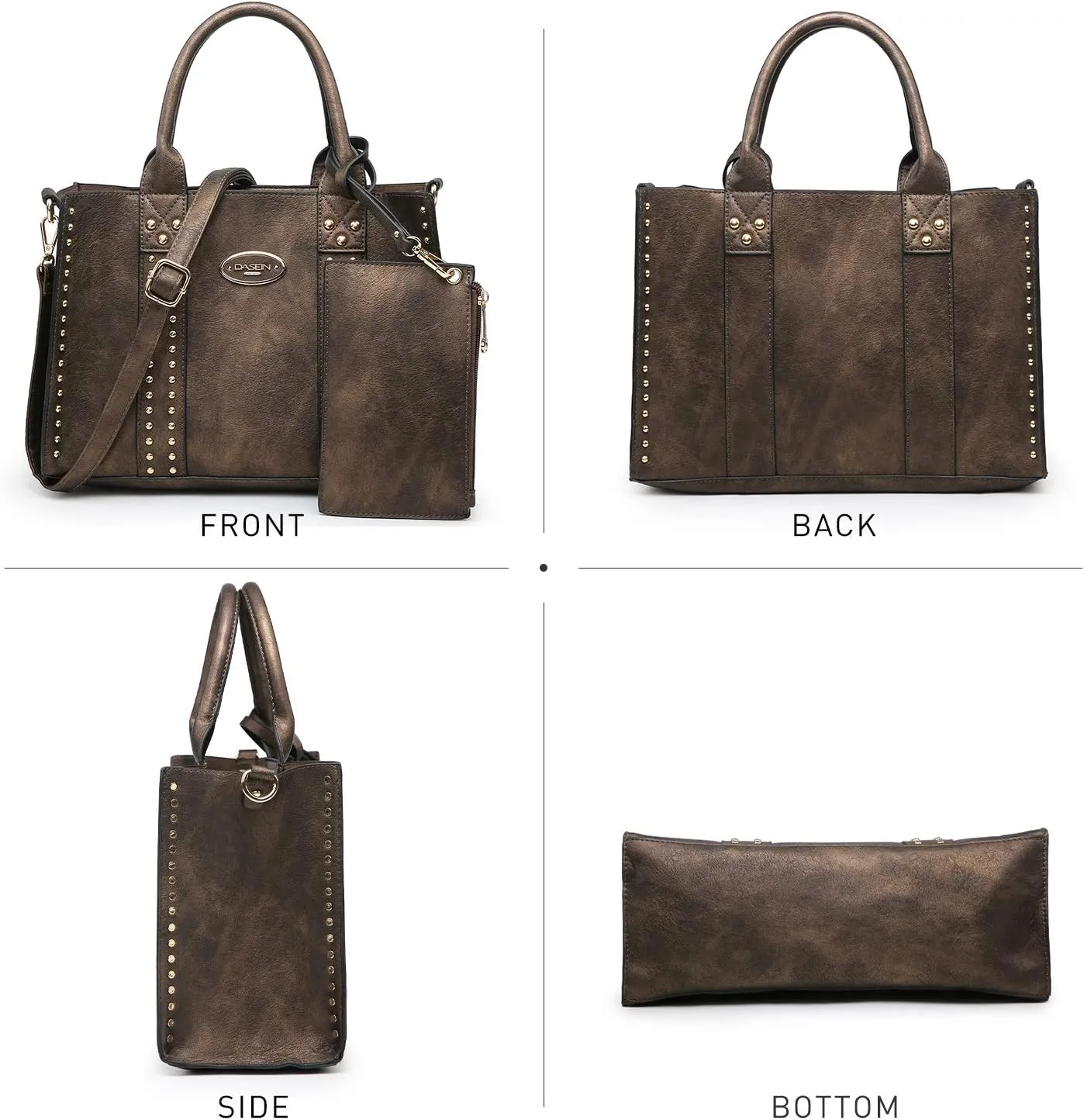 Dasein Purses Handbags for Women Tote Wallet Set Top Handle Satchel Shoulder Hobo Bag 3pcs
