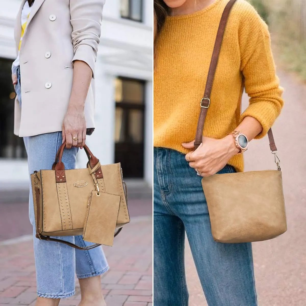 Dasein Purses Handbags for Women Tote Wallet Set Top Handle Satchel Shoulder Hobo Bag 3pcs