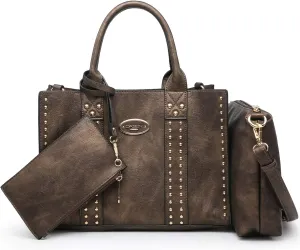 Dasein Purses Handbags for Women Tote Wallet Set Top Handle Satchel Shoulder Hobo Bag 3pcs