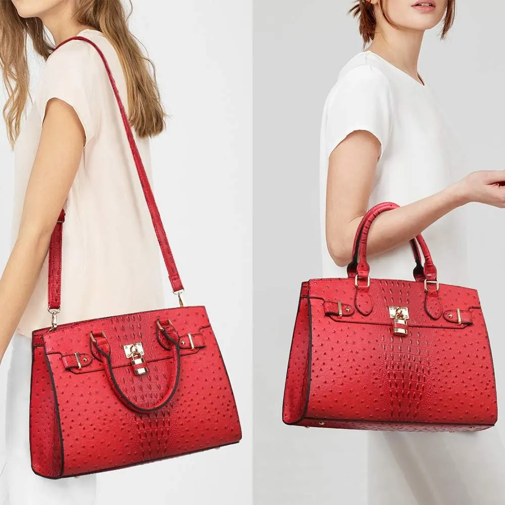 Dasein Women Handbags and Purses Ladies Shoulder Bag Top Handle Satchel Tote Work Bag with Matching Clutch