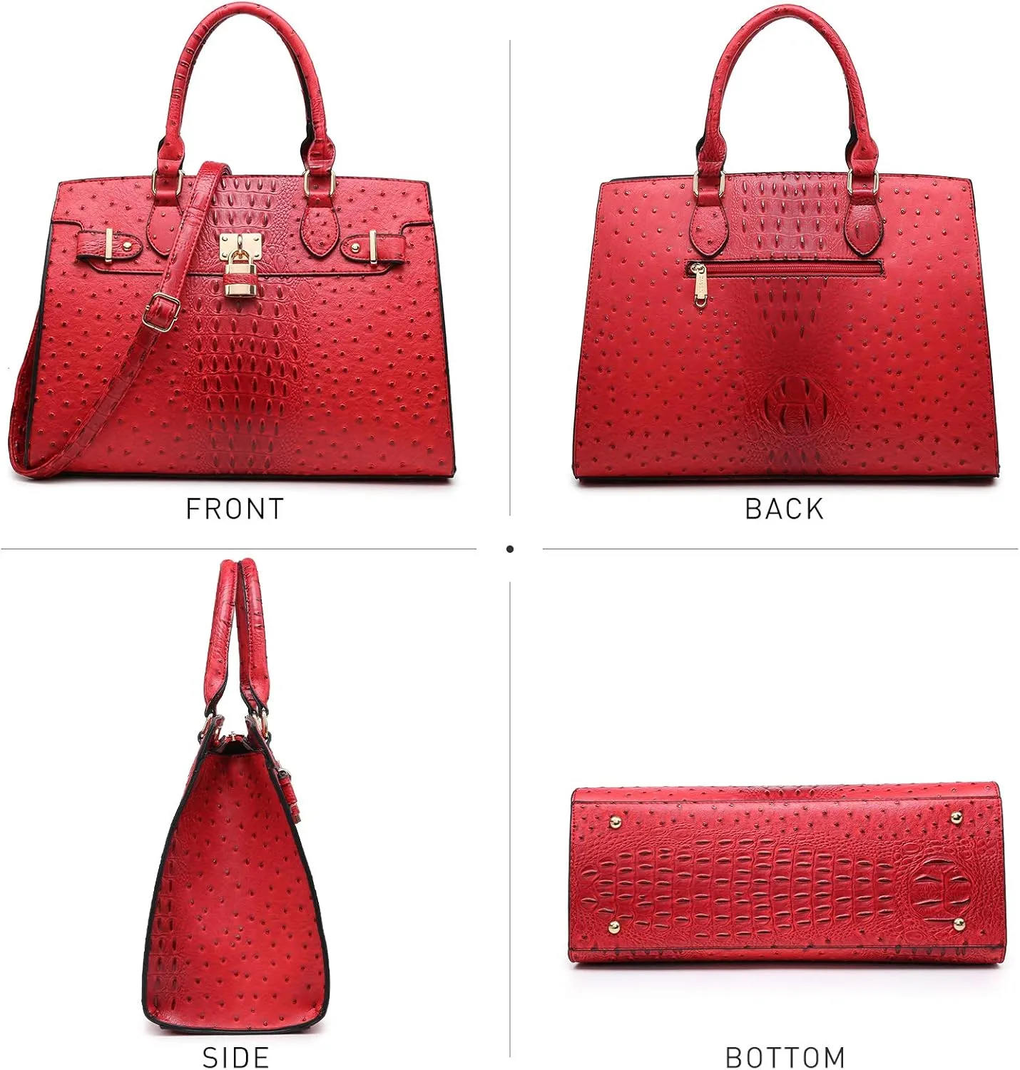 Dasein Women Handbags and Purses Ladies Shoulder Bag Top Handle Satchel Tote Work Bag with Matching Clutch