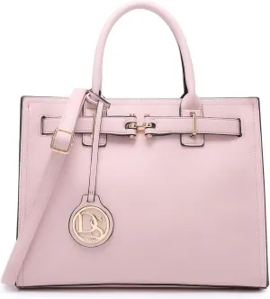 Dasein Women Satchel Purses Handbags Belted Top-handle Work Tote Shoulder Bags with Long Strap