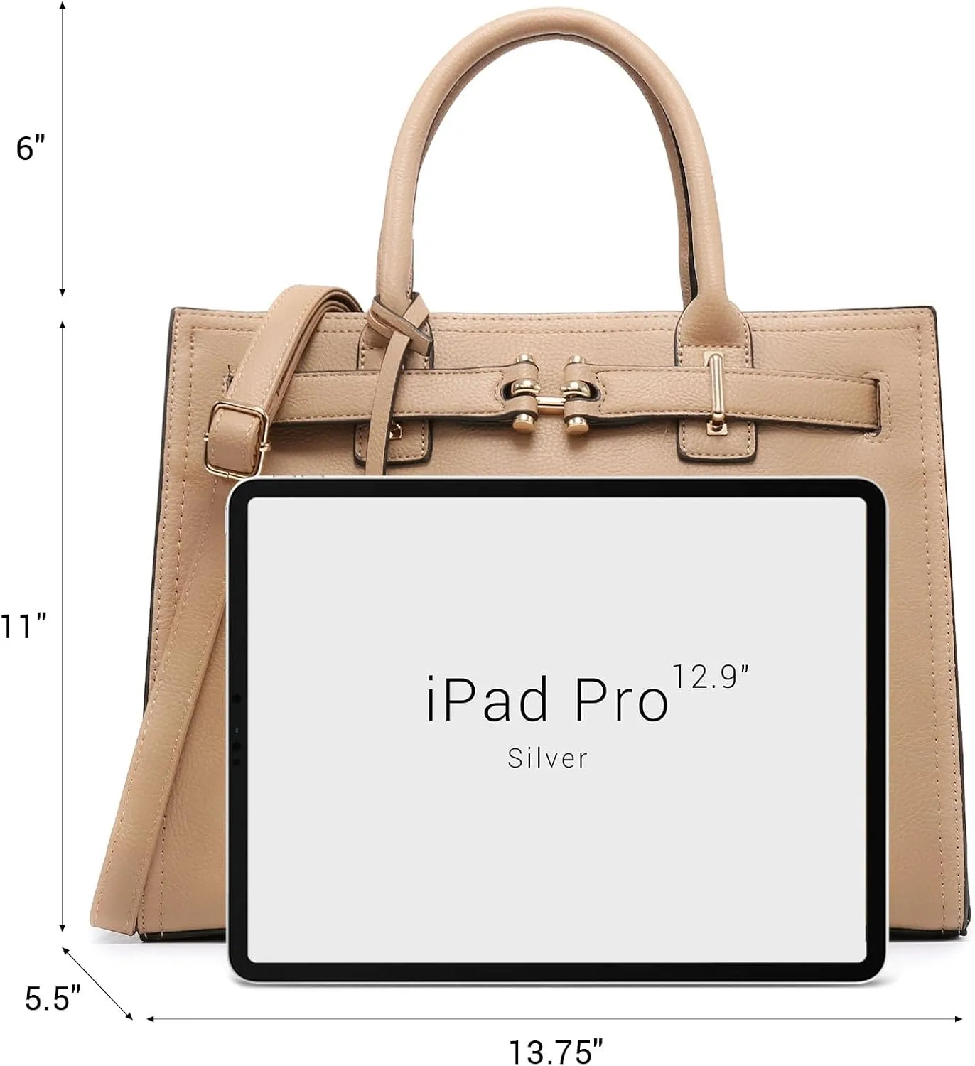 Dasein Women Satchel Purses Handbags Belted Top-handle Work Tote Shoulder Bags with Long Strap