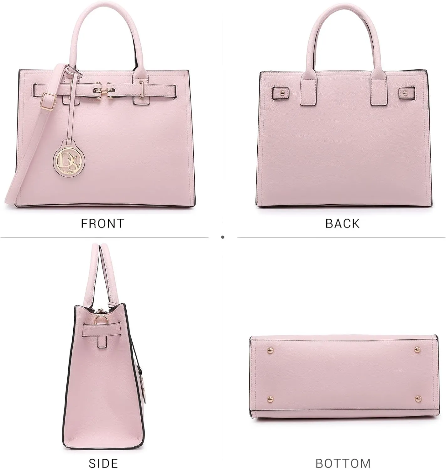 Dasein Women Satchel Purses Handbags Belted Top-handle Work Tote Shoulder Bags with Long Strap