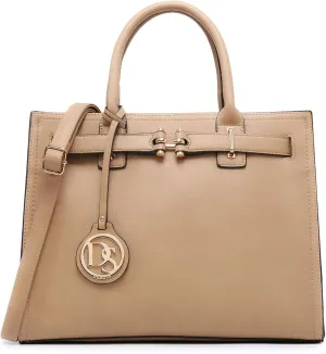 Dasein Women Satchel Purses Handbags Belted Top-handle Work Tote Shoulder Bags with Long Strap