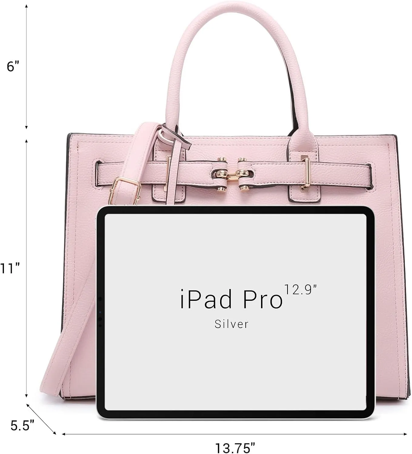 Dasein Women Satchel Purses Handbags Belted Top-handle Work Tote Shoulder Bags with Long Strap