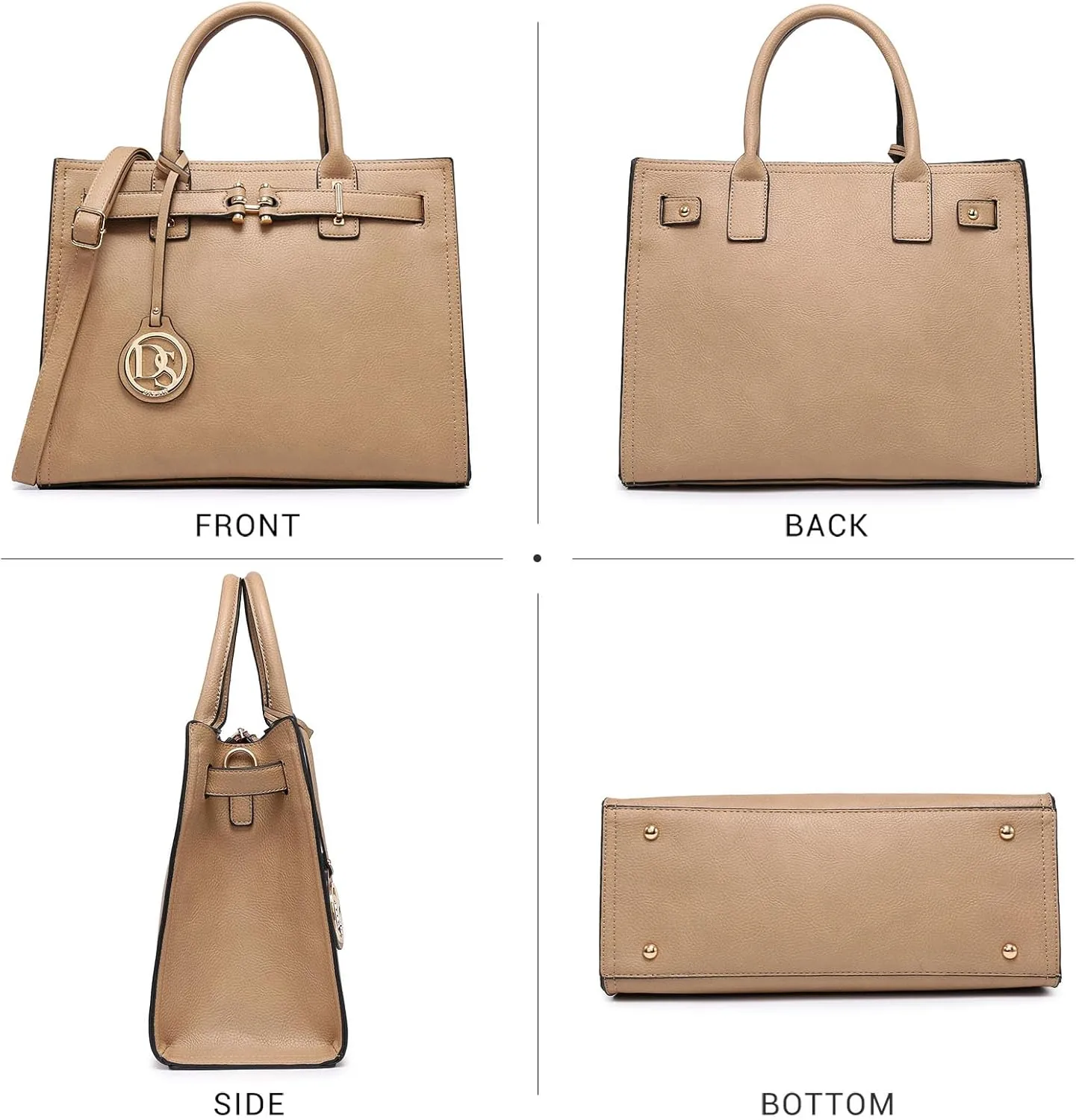 Dasein Women Satchel Purses Handbags Belted Top-handle Work Tote Shoulder Bags with Long Strap