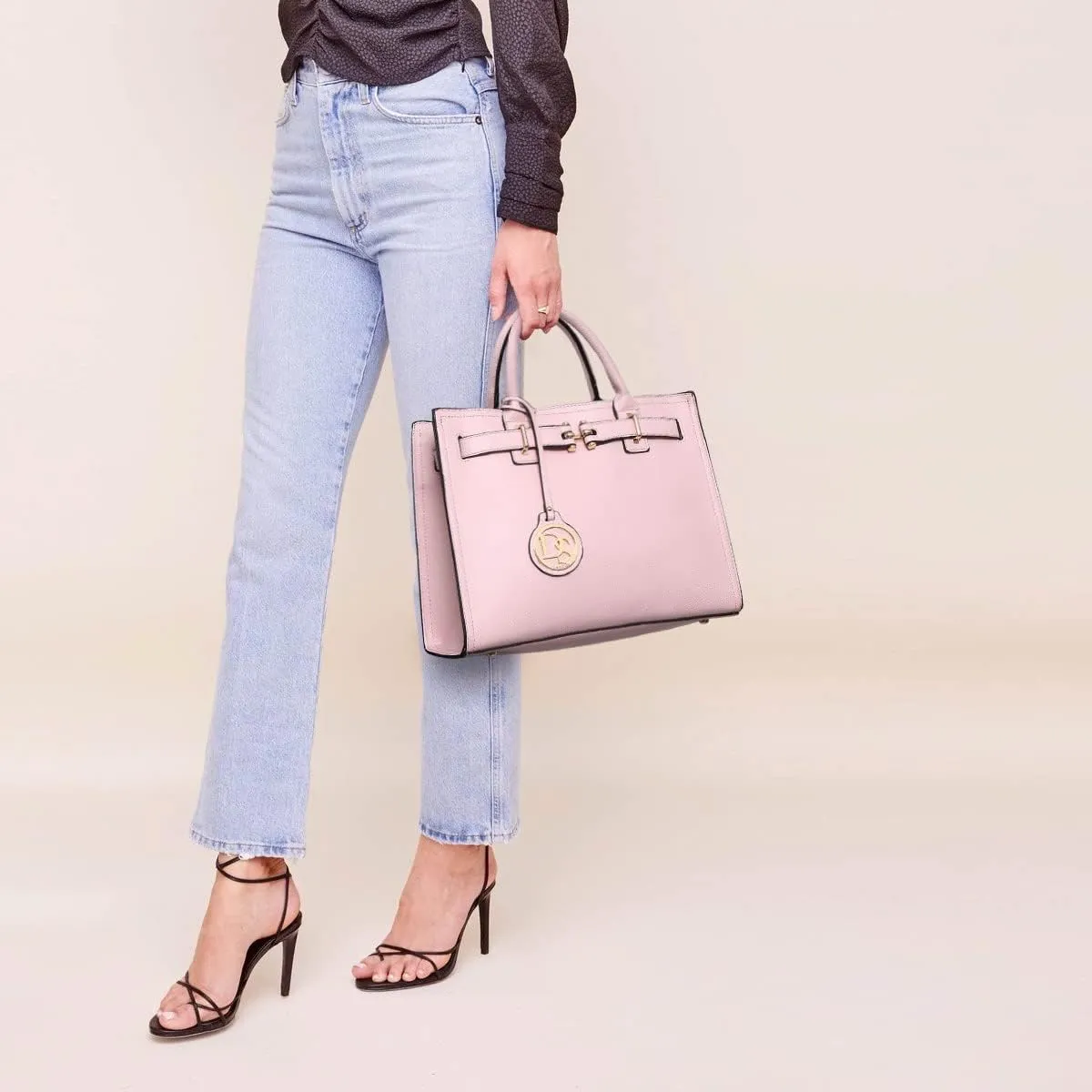 Dasein Women Satchel Purses Handbags Belted Top-handle Work Tote Shoulder Bags with Long Strap