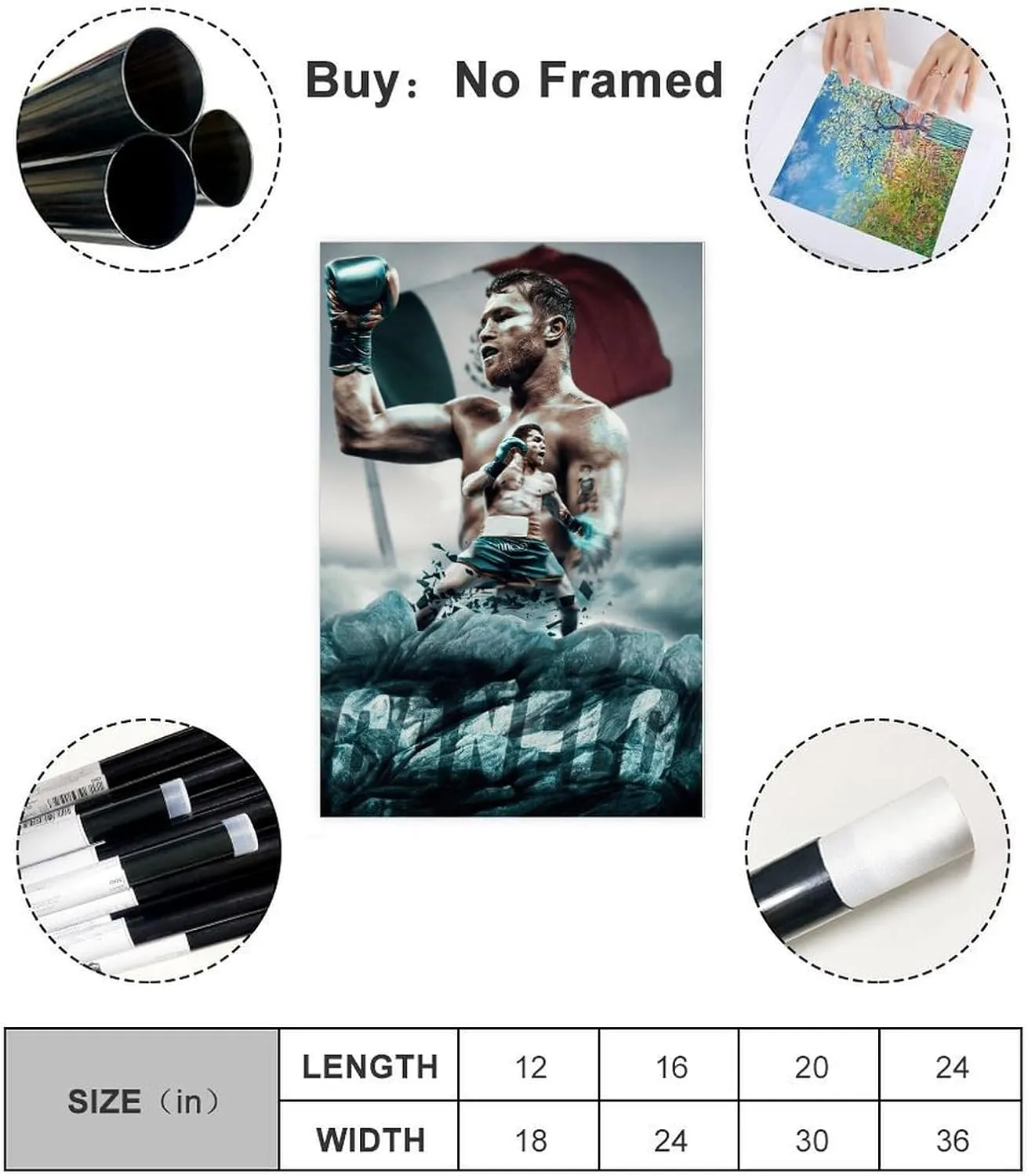 DeHiwi Canelo Alvarez Boxer Poster58 Art Poster for The Bedroom Living Room Office And Other Environment Unframe:12x18inch(30x45cm)