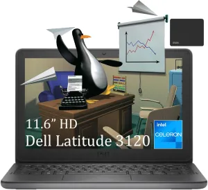 Dell Latitude 3120 Laptop, 11.6" HD(1366 x 768) Display, Intel Celeron N5100 Processor (Quad-core, 2.8 GHz), 4GB RAM, 64GB eMMC, Windows 11S, Intel UHD Graphics, Wi-Fi 5, Gray, with 5ave Mousepad