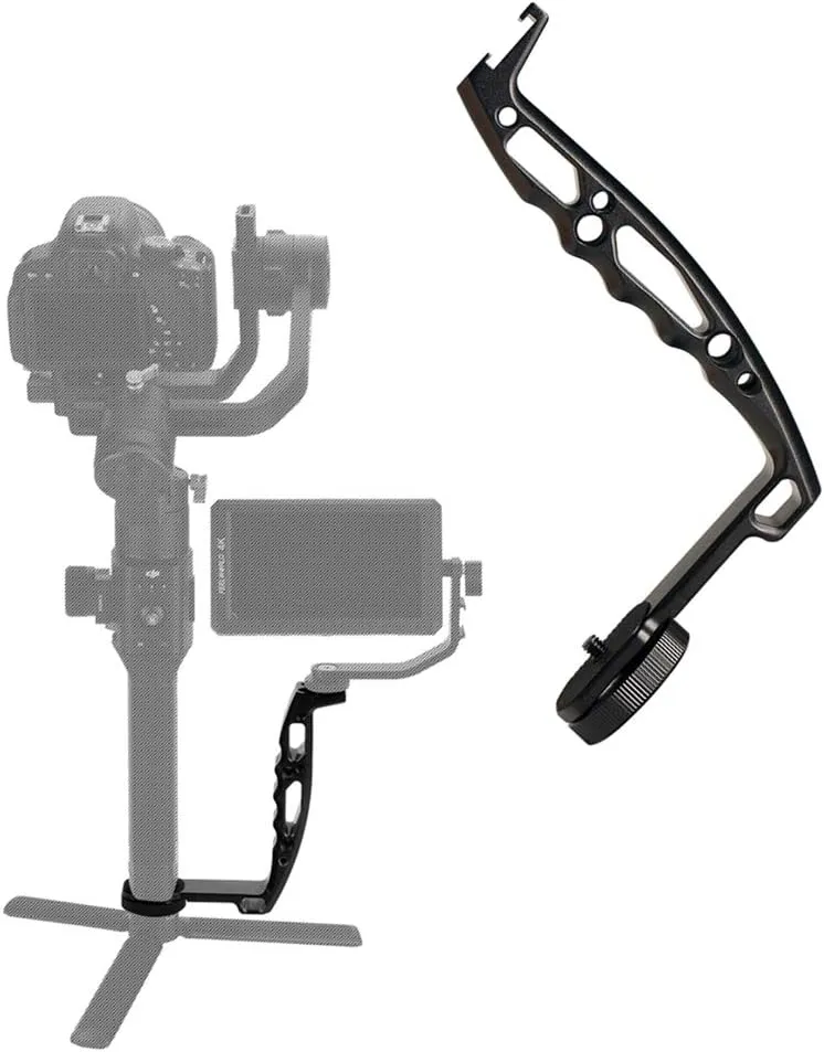 DH03 Handheld Gimbal Grip with Cold Shoe for Mounting Monitors, Microphones, LED Light etc Compatible with DJI Ronin-S, Ronin SC 2, Zhiyun Weebill LAB, Crane 2, Plus, Moza Air Mini Dual Grip