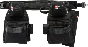 Diamondback Artisan Toolbelt System - Complete with 1 Padded Work Belt, 2 Tool Belt Pouches & 1 Hammer Holster - Versatile Right-Handed Remodeler, Carpenter, Framer, Electrician Tool Belt (Black)