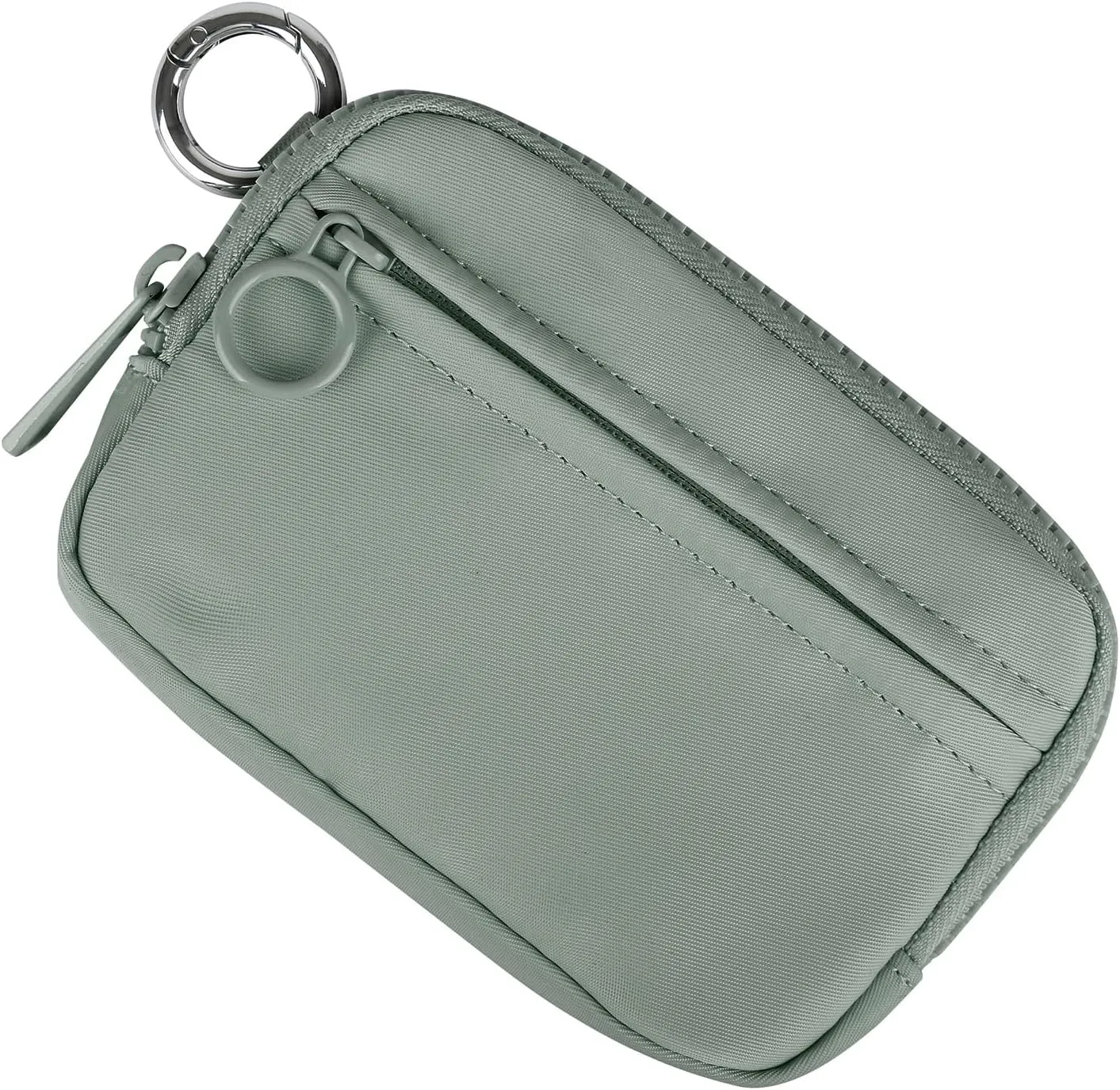 Didida The Iris Wallet Zip Card Case with ID Window Purses for Women Coin Purse with Zipper Mini Portable Keychain Wallet, Olive Green