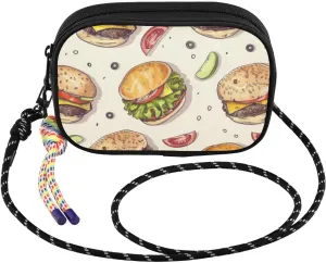 Different Burger Crossbody Bags for Women Cell Phone Purses Women's Shoulder Handbag Wallet Purse with Rope Pendant