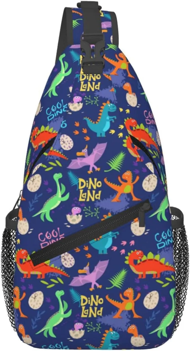 Dinosaur Shell Breaking Chest Sling Bag Crossbody Shoulder Backpack Bag Gym Cycling Daypack Travel Hiking Cross Bag