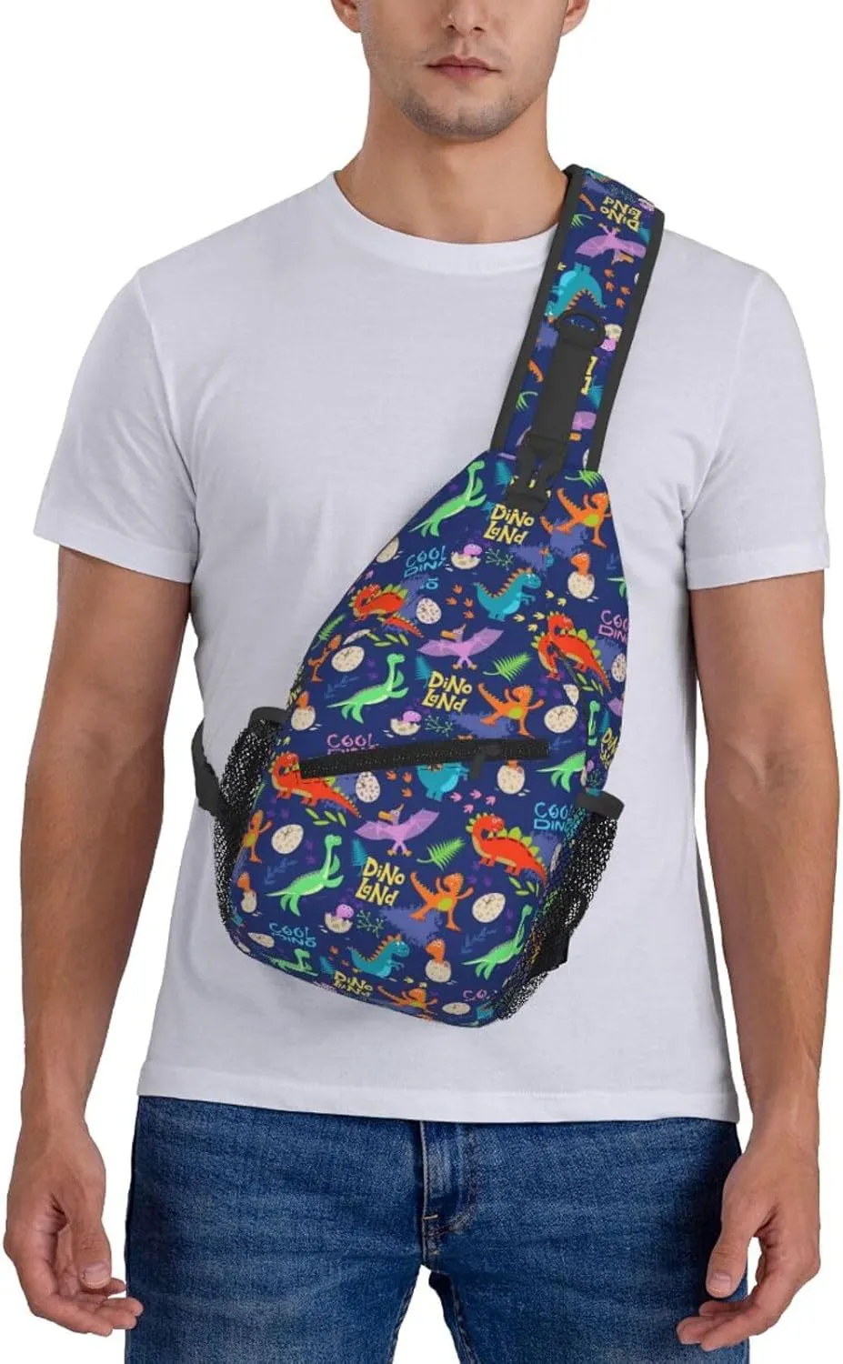 Dinosaur Shell Breaking Chest Sling Bag Crossbody Shoulder Backpack Bag Gym Cycling Daypack Travel Hiking Cross Bag