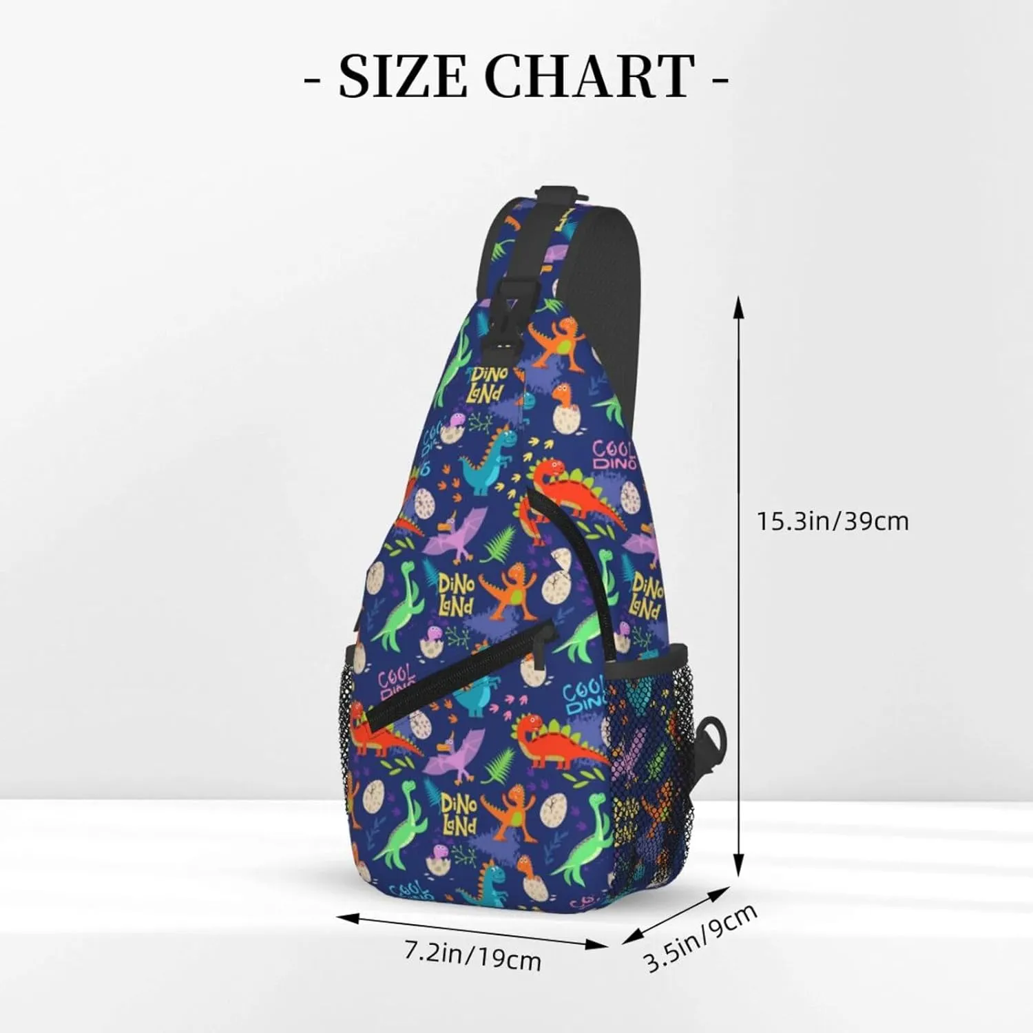 Dinosaur Shell Breaking Chest Sling Bag Crossbody Shoulder Backpack Bag Gym Cycling Daypack Travel Hiking Cross Bag