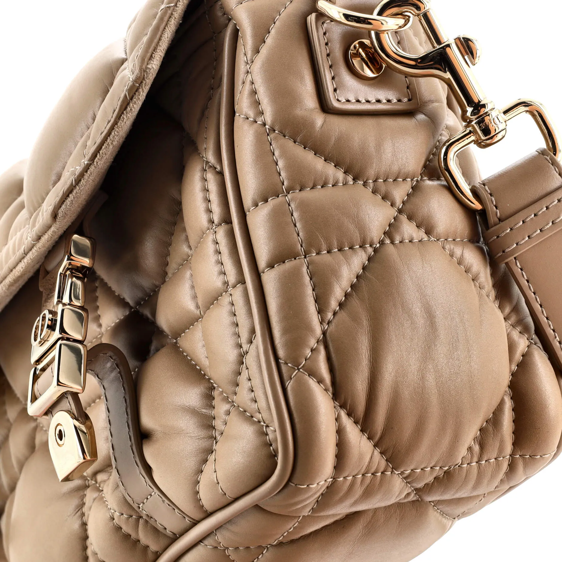 Diorcamp Messenger Bag Padded Macrocannage Quilt Calfskin Small