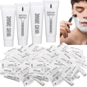 Disposable Shaving Cream Bulk Travel Size 10 Ml/ 0. 35 Fl. oz Shave Cream for Hotel Camping Travel Homeless Toiletries(150 Pcs)