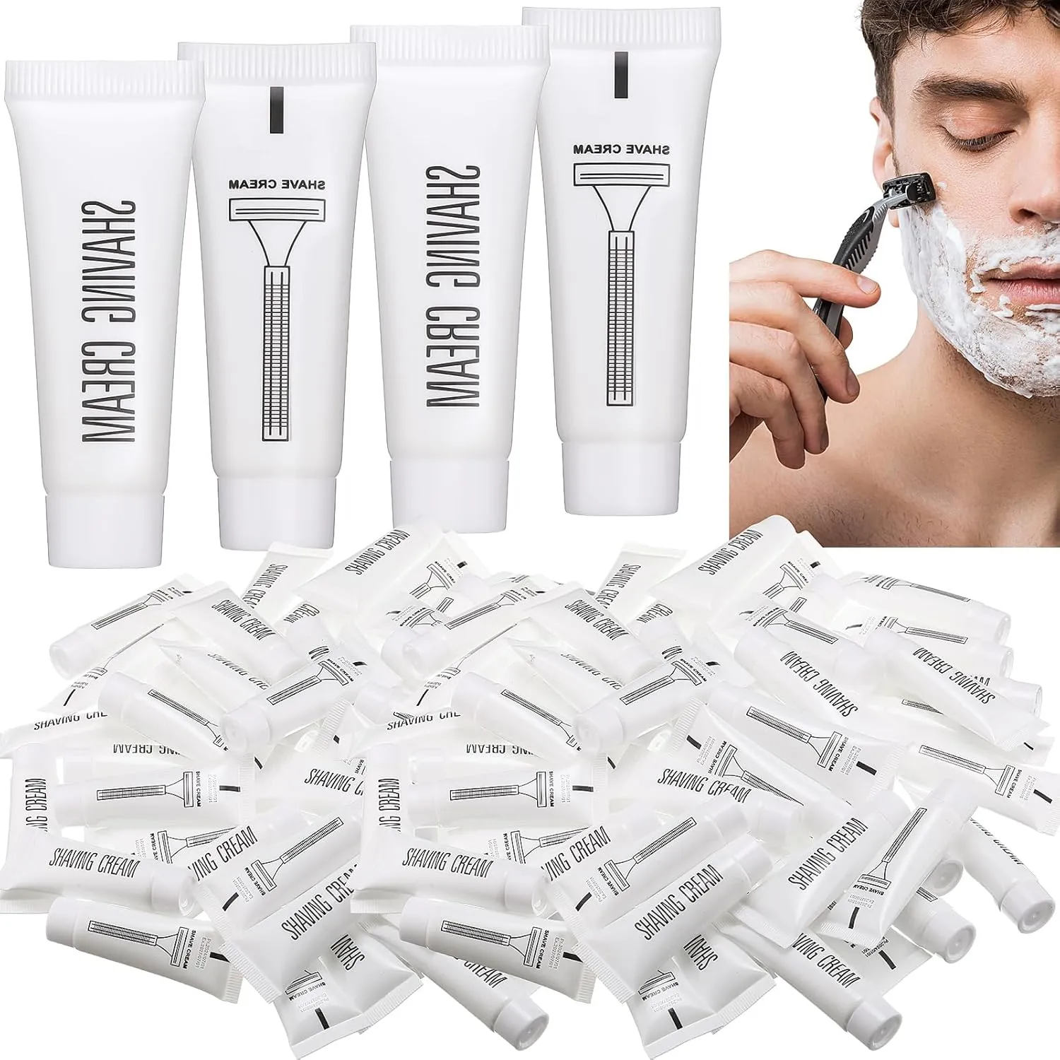 Disposable Shaving Cream Bulk Travel Size 10 Ml/ 0. 35 Fl. oz Shave Cream for Hotel Camping Travel Homeless Toiletries(150 Pcs)