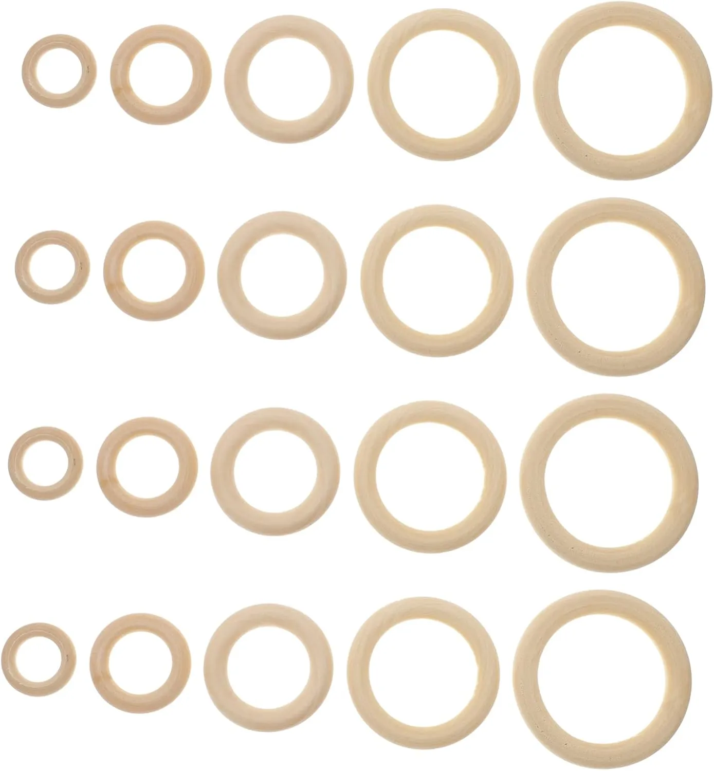 DIY Handbag Buckle Rings 60pcs Wooden Curtain Connecting Rings Rustic Decorative Rounds
