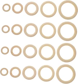 DIY Handbag Buckle Rings 60pcs Wooden Curtain Connecting Rings Rustic Decorative Rounds