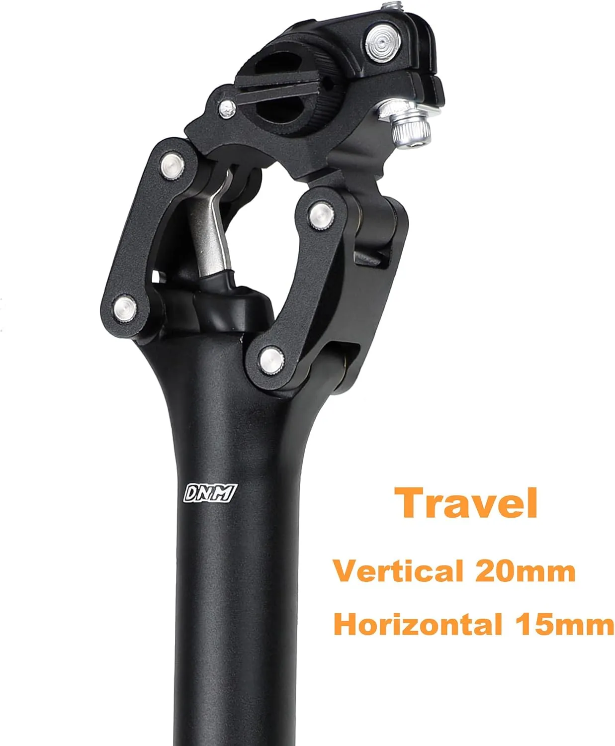 DNM Suspension Mountain MTB Road Bike Bicycle Seatpost Seat Shock Absorber Post - Travel 20mm Vertical & 15mm Horizontal - Length 350mm - Recommended Load Weight 176-220 lbs