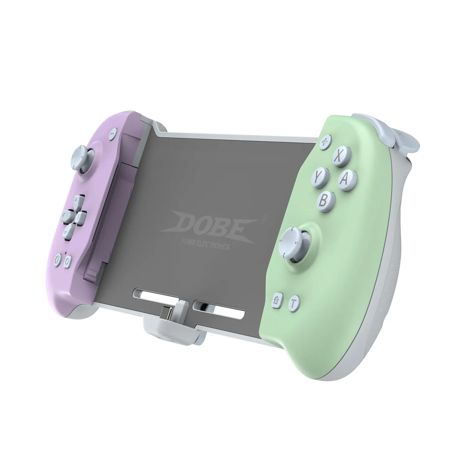 Dobe - Eggshell Controller Gripcon Controller for Handheld Mode, Ergonomic Controller for Nintendo Switch with 6-Axis Gyro, Dual Motor Vibration, Compatible with Games of Switch, Purple and Green