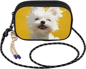 Dog Jump Cute Crossbody Bag for Women Cell Phone Purses Women's Small Shoulder Handbags Wallet Purse with Strap