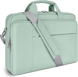 DOMISO 14 inch Laptop Bag Business Briefcase Water-resistant Notebook Messenger Shoulder Bag for 14" MacBook Pro/HP Stream 14 Chromebook 14/Lenovo IdeaPad ThinkPad/ASUS ZenBook,Sage Green