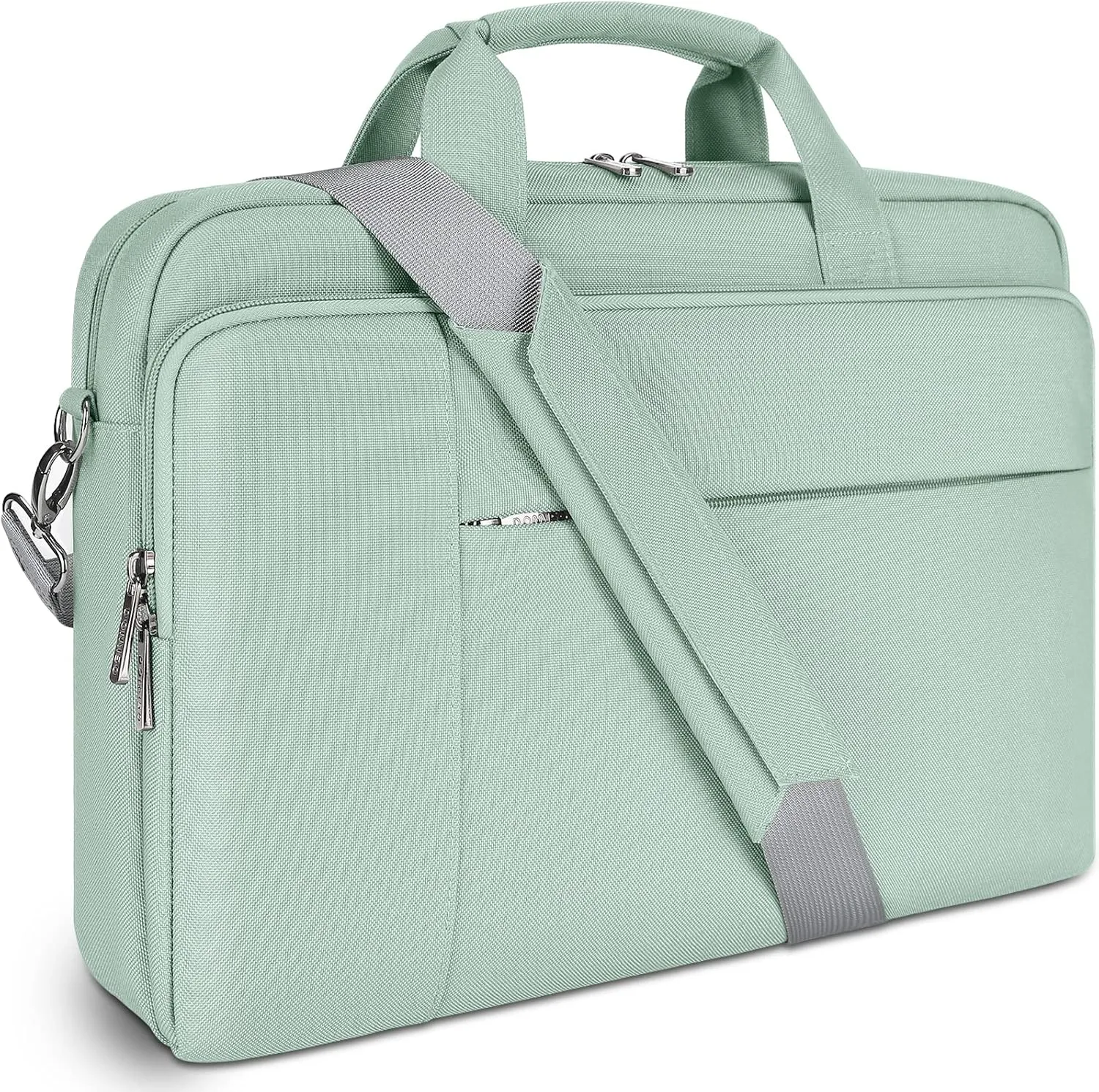 DOMISO 14 inch Laptop Bag Business Briefcase Water-resistant Notebook Messenger Shoulder Bag for 14" MacBook Pro/HP Stream 14 Chromebook 14/Lenovo IdeaPad ThinkPad/ASUS ZenBook,Sage Green