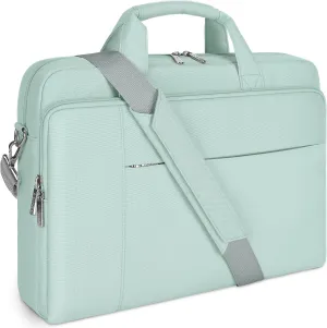 DOMISO 17.3 inch Laptop Bag Business Briefcase Water-resistant Notebook Messenger Shoulder Bag compatible with ROG 17/Macbook Pro 17/IdeaPad/MSI GS73VR Stealth Pro/HP Envy,Mint Green
