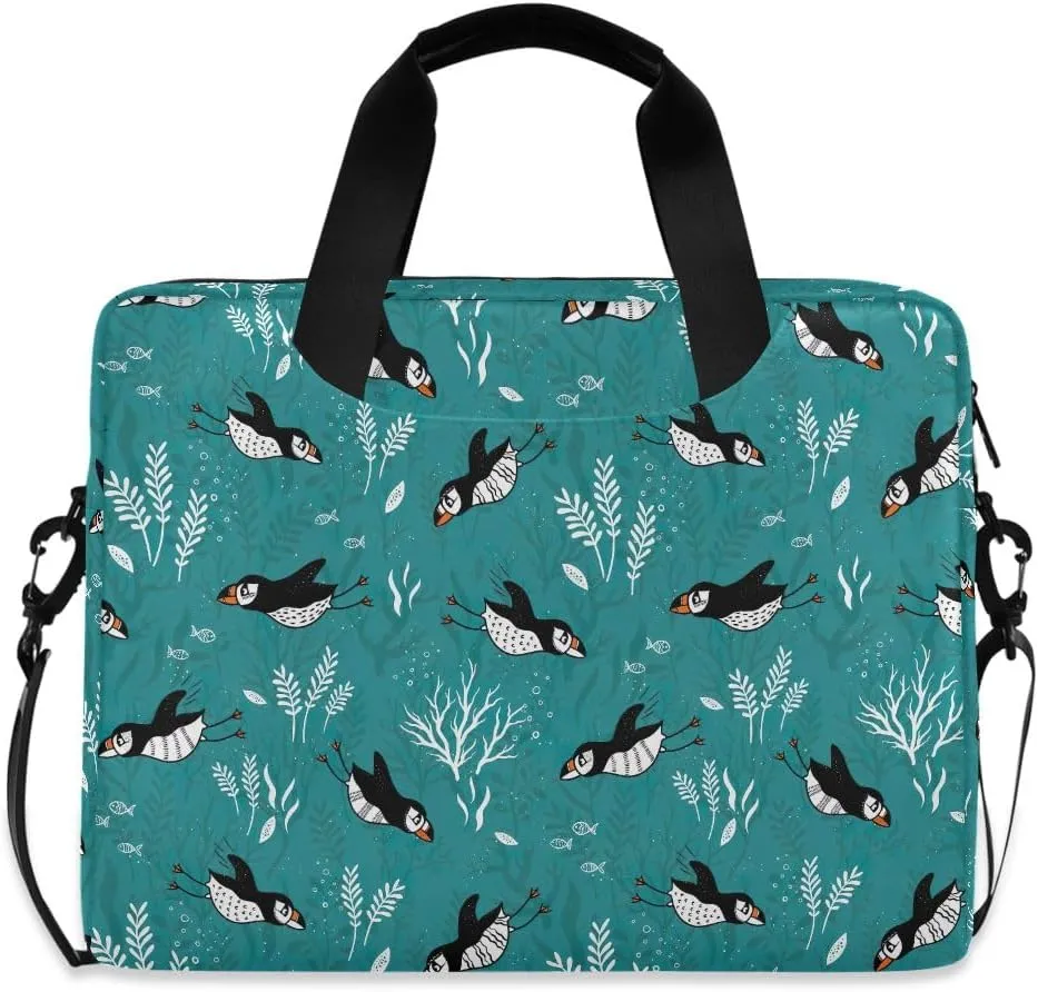 Doodle Flamingo Blue 15.6 Inch Laptop Bag Computer Briefcase Office Travel Business