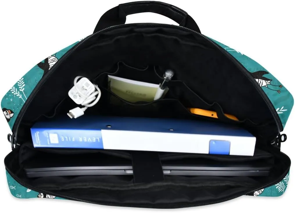 Doodle Flamingo Blue 15.6 Inch Laptop Bag Computer Briefcase Office Travel Business