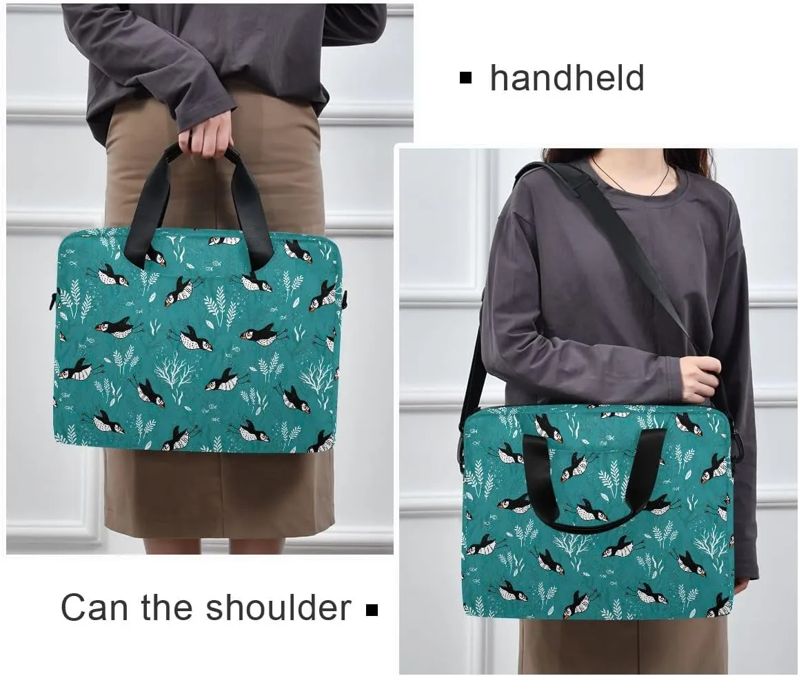 Doodle Flamingo Blue 15.6 Inch Laptop Bag Computer Briefcase Office Travel Business