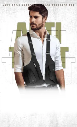 Double Shoulder Strap Multi-Pocket Outdoor Anti-Theft Tactical Bag, Anti-Theft Hidden Underarm Leisure Backpack