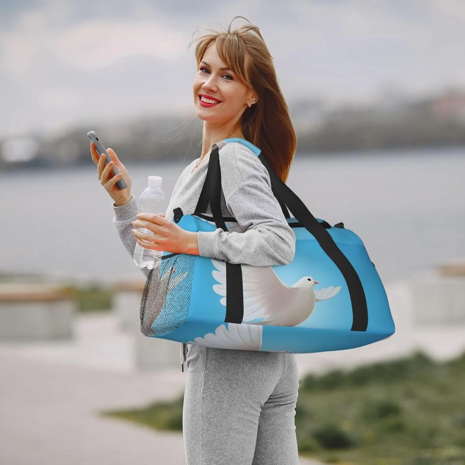 Dove Of Peace Travel Duffel Bag Large Foldable Waterproof Overnight Bag For Beach Swim Bags Pool Sports Gym
