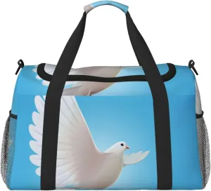 Dove Of Peace Travel Duffel Bag Large Foldable Waterproof Overnight Bag For Beach Swim Bags Pool Sports Gym
