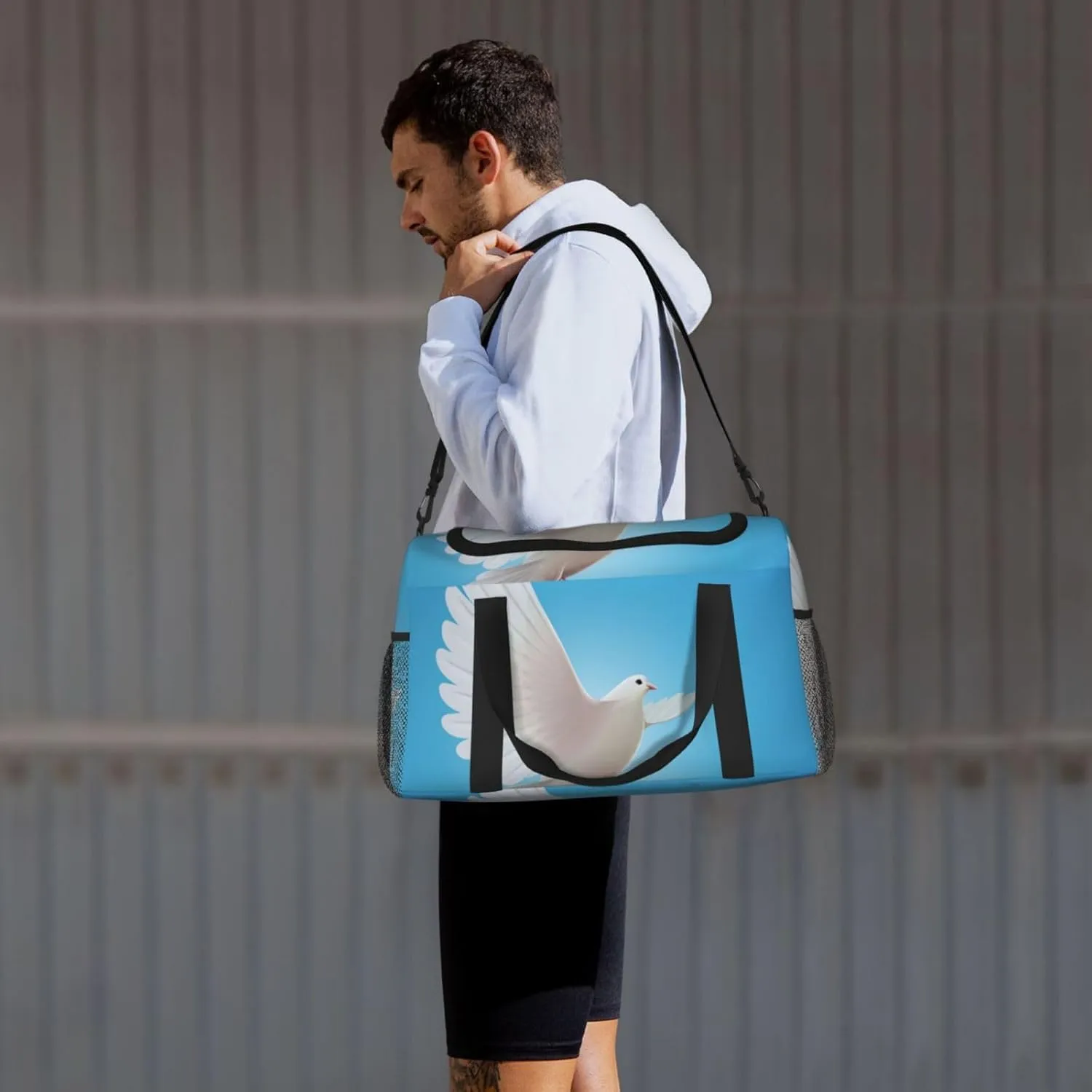 Dove Of Peace Travel Duffel Bag Large Foldable Waterproof Overnight Bag For Beach Swim Bags Pool Sports Gym