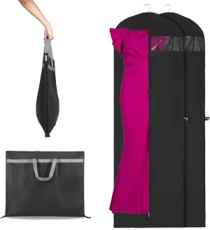 Dress Bags for Gowns Long,70" Long Wedding Dress Garment Bag Storage with Carry Handle,Foldable Hanging Dress Covers Suit Bags for Travel and Closet Storage with Clear Window