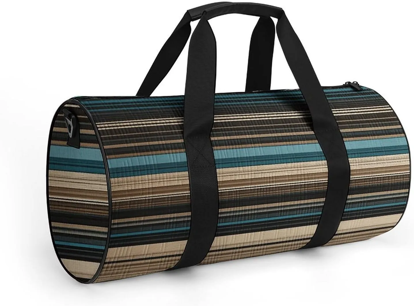 Duffel Bag for Men Women Gym Bag Beige And Brown Stripes Travel Duffel Bag Waterproof Overnight Bag for Sports Workout