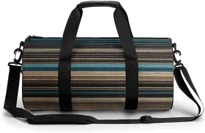 Duffel Bag for Men Women Gym Bag Beige And Brown Stripes Travel Duffel Bag Waterproof Overnight Bag for Sports Workout