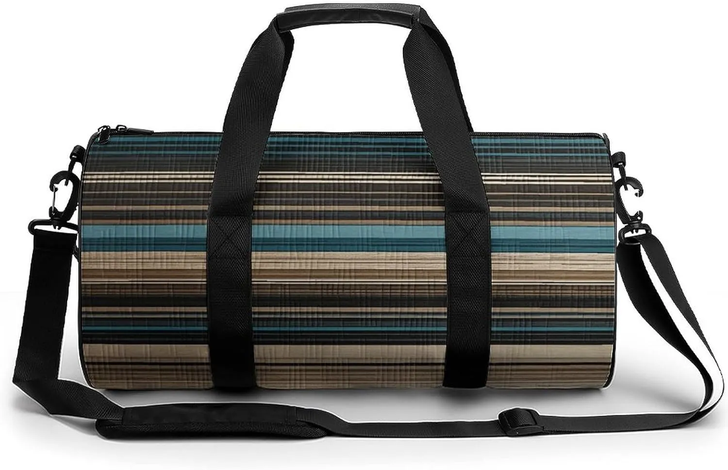 Duffel Bag for Men Women Gym Bag Beige And Brown Stripes Travel Duffel Bag Waterproof Overnight Bag for Sports Workout