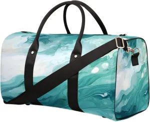 Duffel Bags Marbling Pattern Large Tote Bag Liquid Texture Overnight Travel Bags for Women Men Lightweight Duffel Bag Adjustable Strap Carry On Bag Waterproof Gym Travel Bag